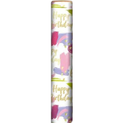Picture of HAPPY BIRTHDAY PAINT STROKE WRAPPING ROLL 70CM X 1.5 METERS